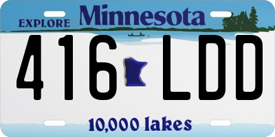MN license plate 416LDD