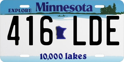 MN license plate 416LDE