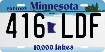 MN license plate 416LDF
