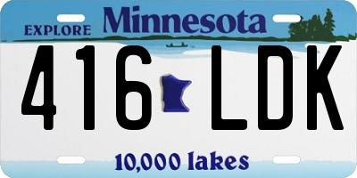 MN license plate 416LDK