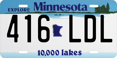 MN license plate 416LDL