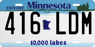 MN license plate 416LDM
