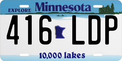 MN license plate 416LDP