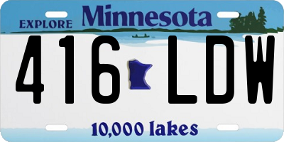 MN license plate 416LDW