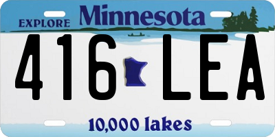 MN license plate 416LEA