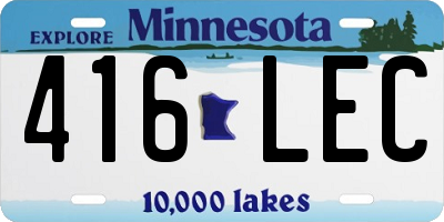 MN license plate 416LEC