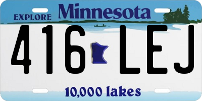 MN license plate 416LEJ