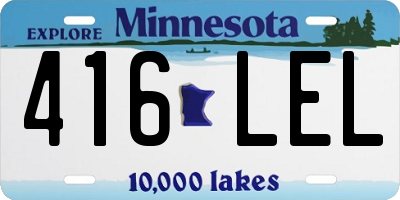 MN license plate 416LEL