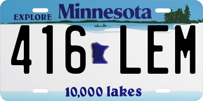 MN license plate 416LEM