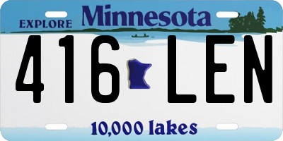 MN license plate 416LEN