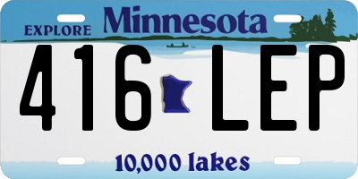 MN license plate 416LEP