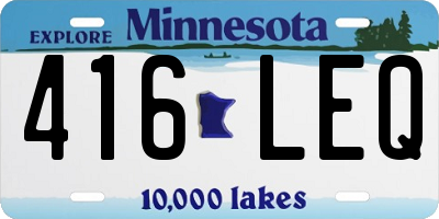 MN license plate 416LEQ