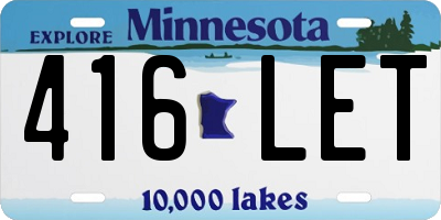 MN license plate 416LET