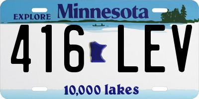 MN license plate 416LEV