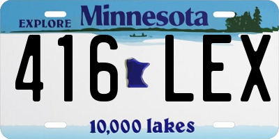 MN license plate 416LEX