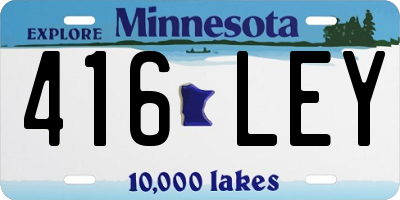 MN license plate 416LEY