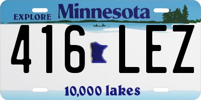 MN license plate 416LEZ