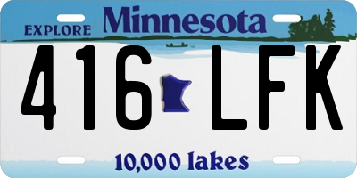 MN license plate 416LFK