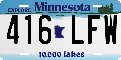 MN license plate 416LFW