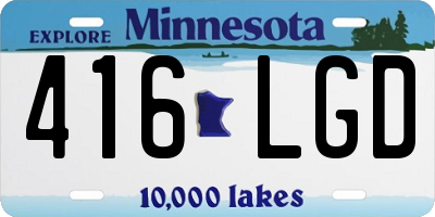 MN license plate 416LGD