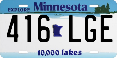 MN license plate 416LGE