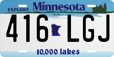 MN license plate 416LGJ