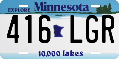MN license plate 416LGR