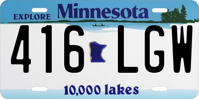 MN license plate 416LGW