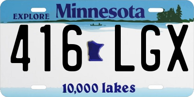 MN license plate 416LGX