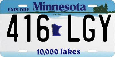 MN license plate 416LGY