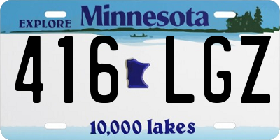 MN license plate 416LGZ