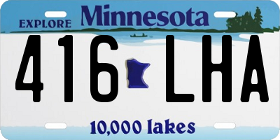 MN license plate 416LHA