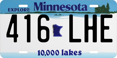 MN license plate 416LHE