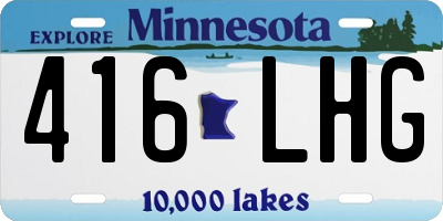MN license plate 416LHG