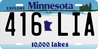 MN license plate 416LIA