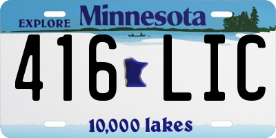 MN license plate 416LIC