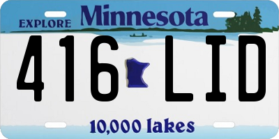 MN license plate 416LID