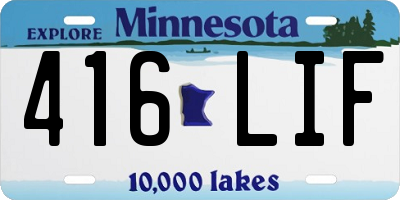 MN license plate 416LIF