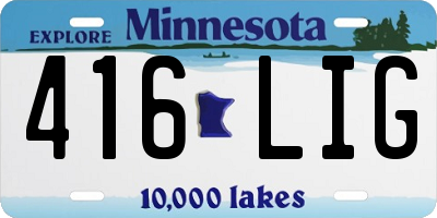 MN license plate 416LIG