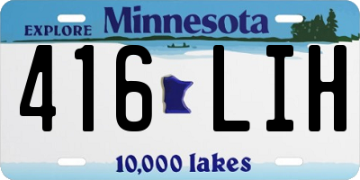 MN license plate 416LIH