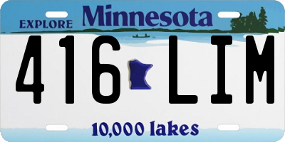 MN license plate 416LIM