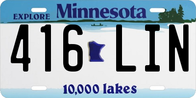 MN license plate 416LIN