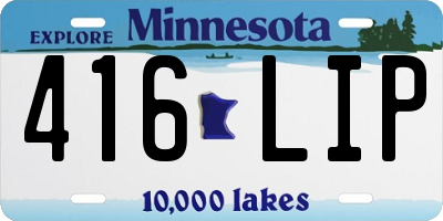 MN license plate 416LIP