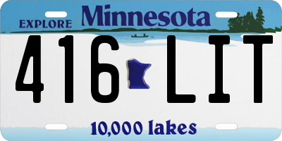 MN license plate 416LIT