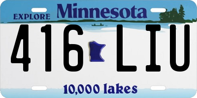 MN license plate 416LIU