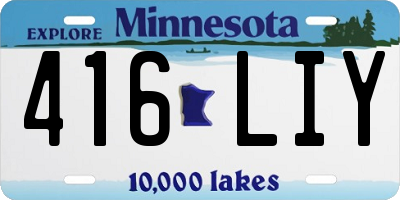 MN license plate 416LIY