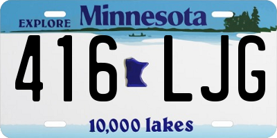 MN license plate 416LJG