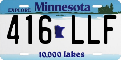 MN license plate 416LLF