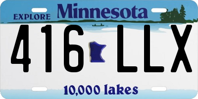 MN license plate 416LLX