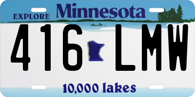 MN license plate 416LMW